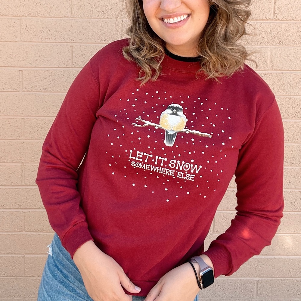Winter puff graphic crewneck women’s MEDIUM